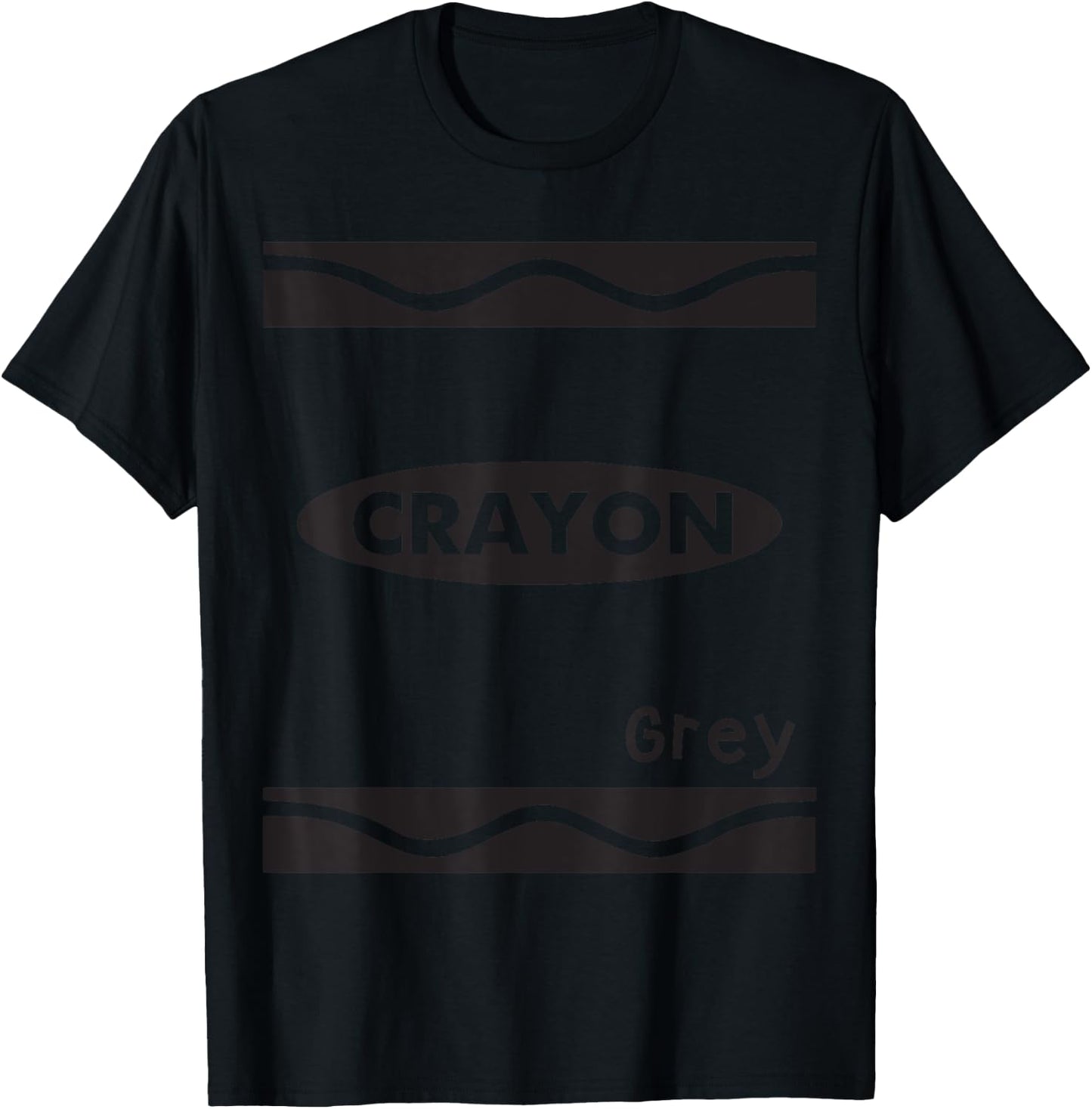Grey-Crayon Graphic Halloween Costume Group Team Matching T-Shirt - T-Shirt | Black