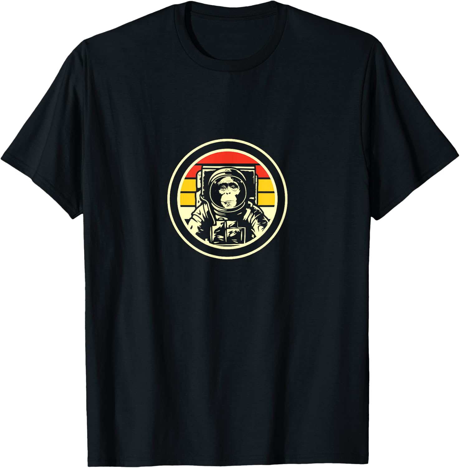 Retro Astronaut Space Monkey T-Shirt - T-Shirt | Black