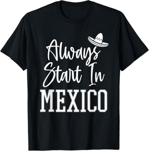 Drinking Around the World Adult Vacation Start in Mexico T-Shirt - T-Shirt | Black