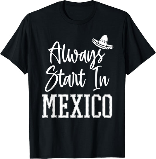 Drinking Around the World Adult Vacation Start in Mexico T-Shirt - T-Shirt | Black