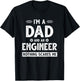Cute Engineer Dad Men Father's Day Mechanical Engineering T-Shirt - T-Shirt | Black