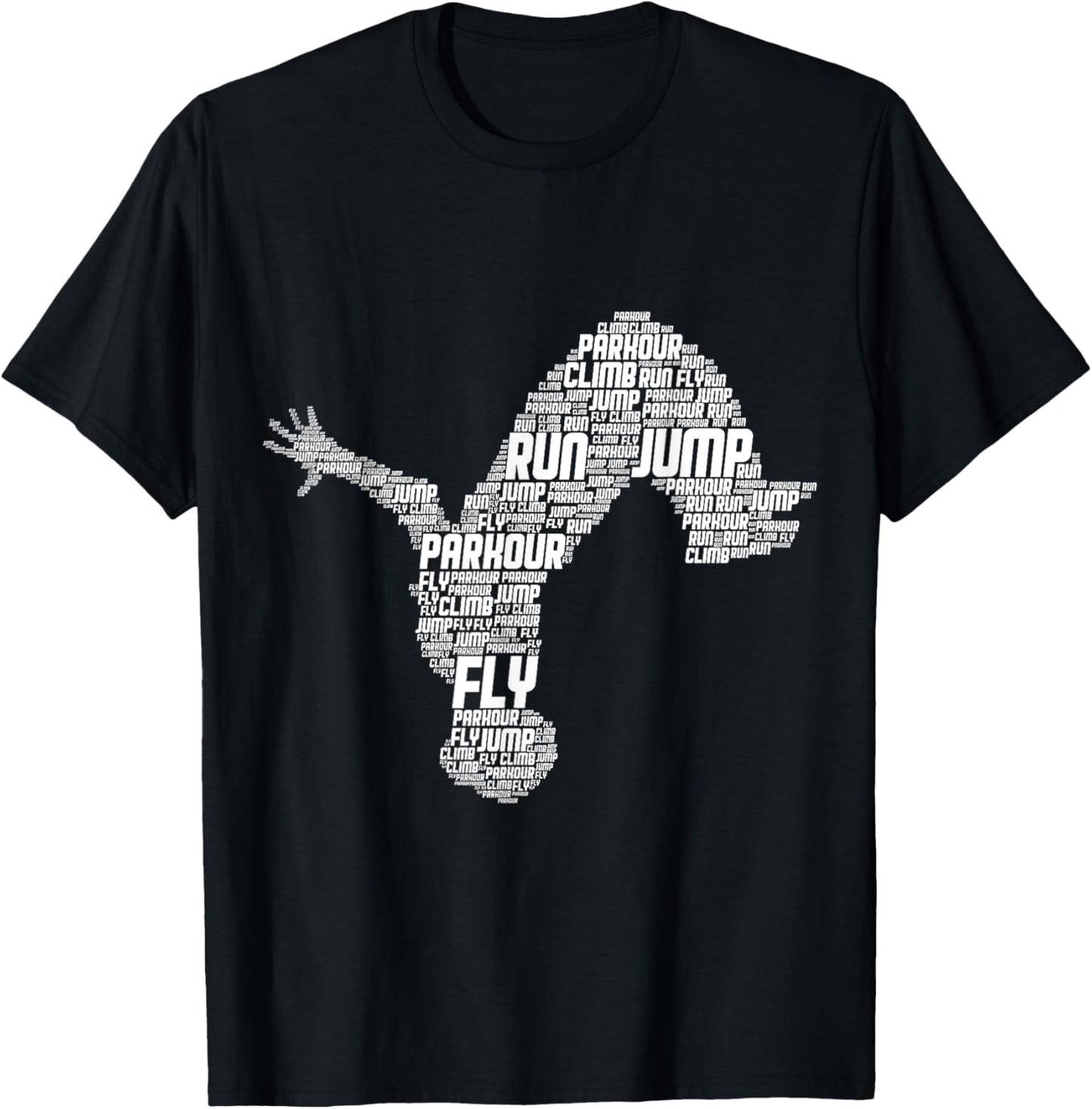 Parkour Freerunner Freerunning Traceur Men Kids Boys T-Shirt - T-Shirt | Black