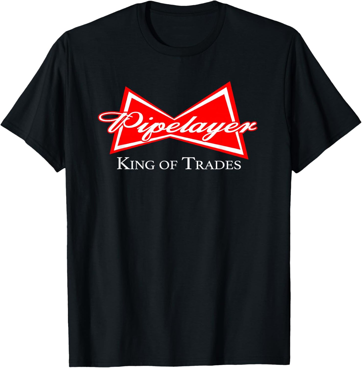 Funny Pipelayer Design King of Trades Plumber Tradesman T-Shirt - T-Shirt | Black