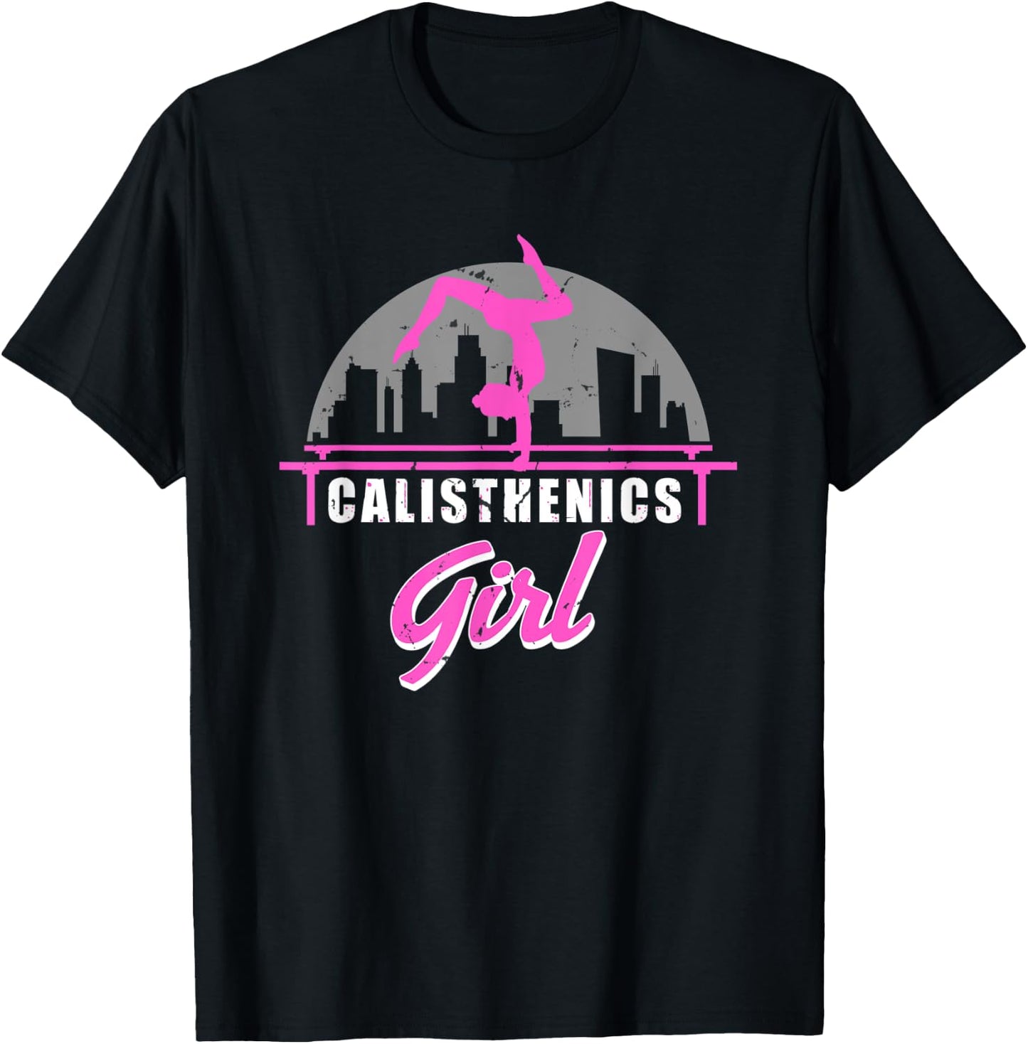 Calisthenics Girl Street Workout Handstand Strong Woman T-Shirt - T-Shirt | Black