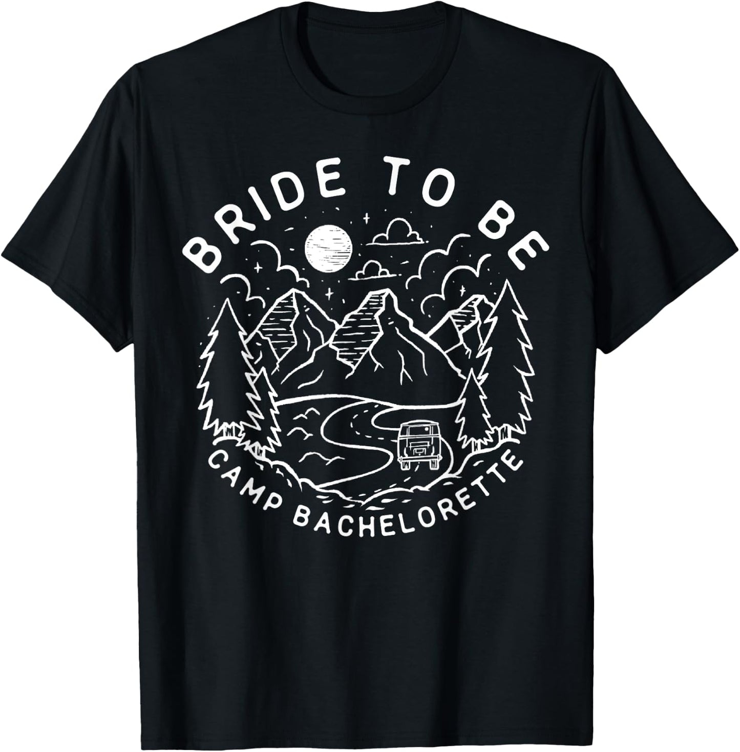 Vintage Bride To Be Camp Bachelorette Party Matching Gift T-Shirt - T-Shirt | Black