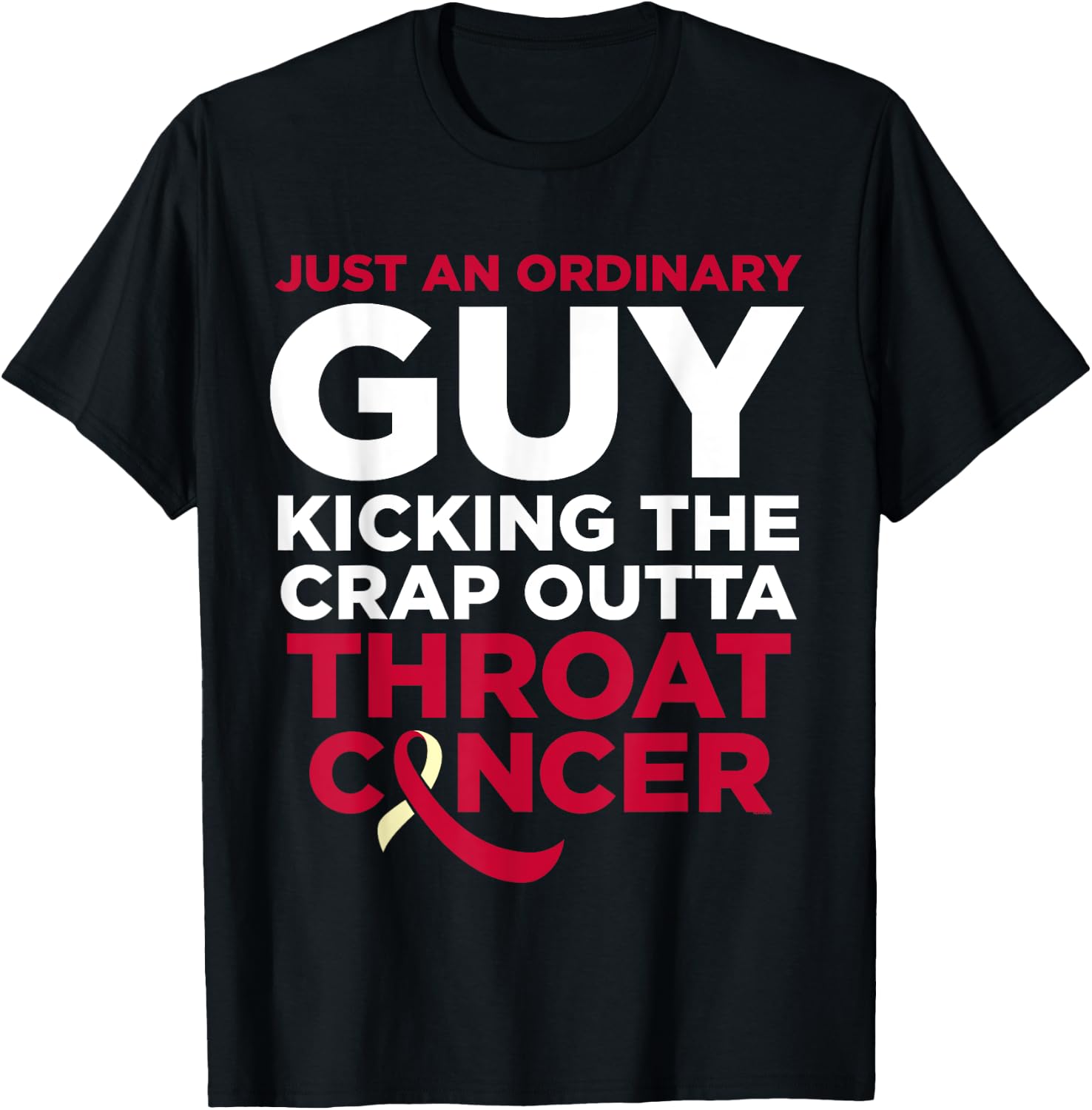 Throat Cancer Fighter Quote - Gift Cancer Patient Male T-Shirt - T-Shirt | Black