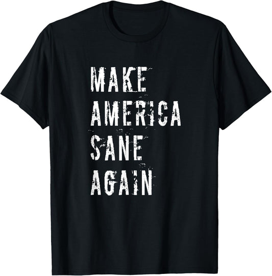 Make America Sane Again Political Protest 2020 Election T-Shirt - T-Shirt | Black