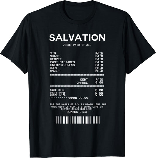 Salvation Jesus Paid It All - Christian T-Shirt - T-Shirt | Black