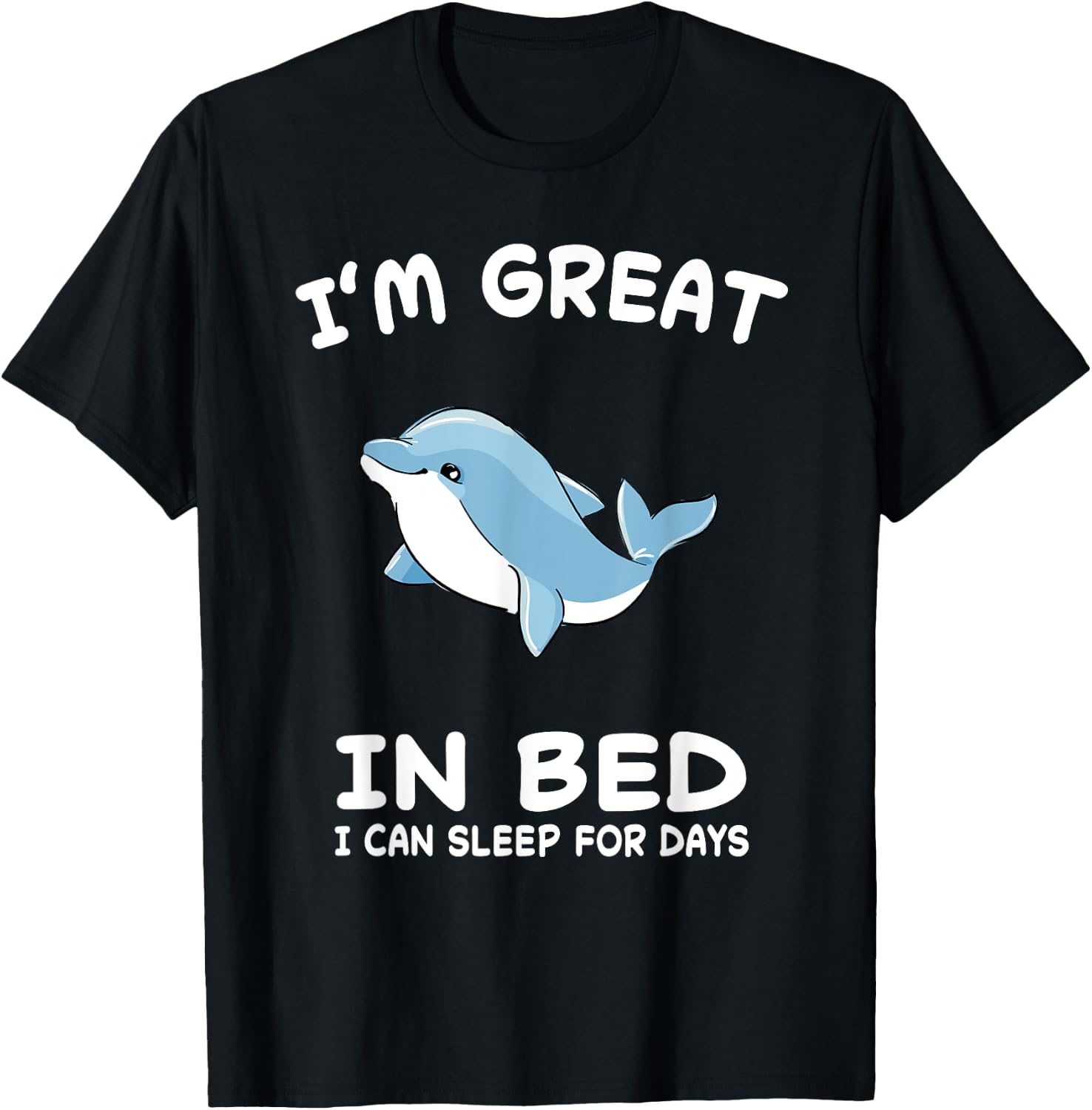 Dolphin Dolphins Nap Sleep Sleeping Pajama Nightgown T-Shirt - T-Shirt | Black