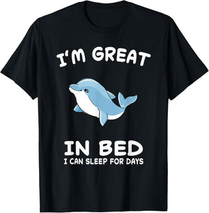 Dolphin Dolphins Nap Sleep Sleeping Pajama Nightgown T-Shirt - T-Shirt | Black