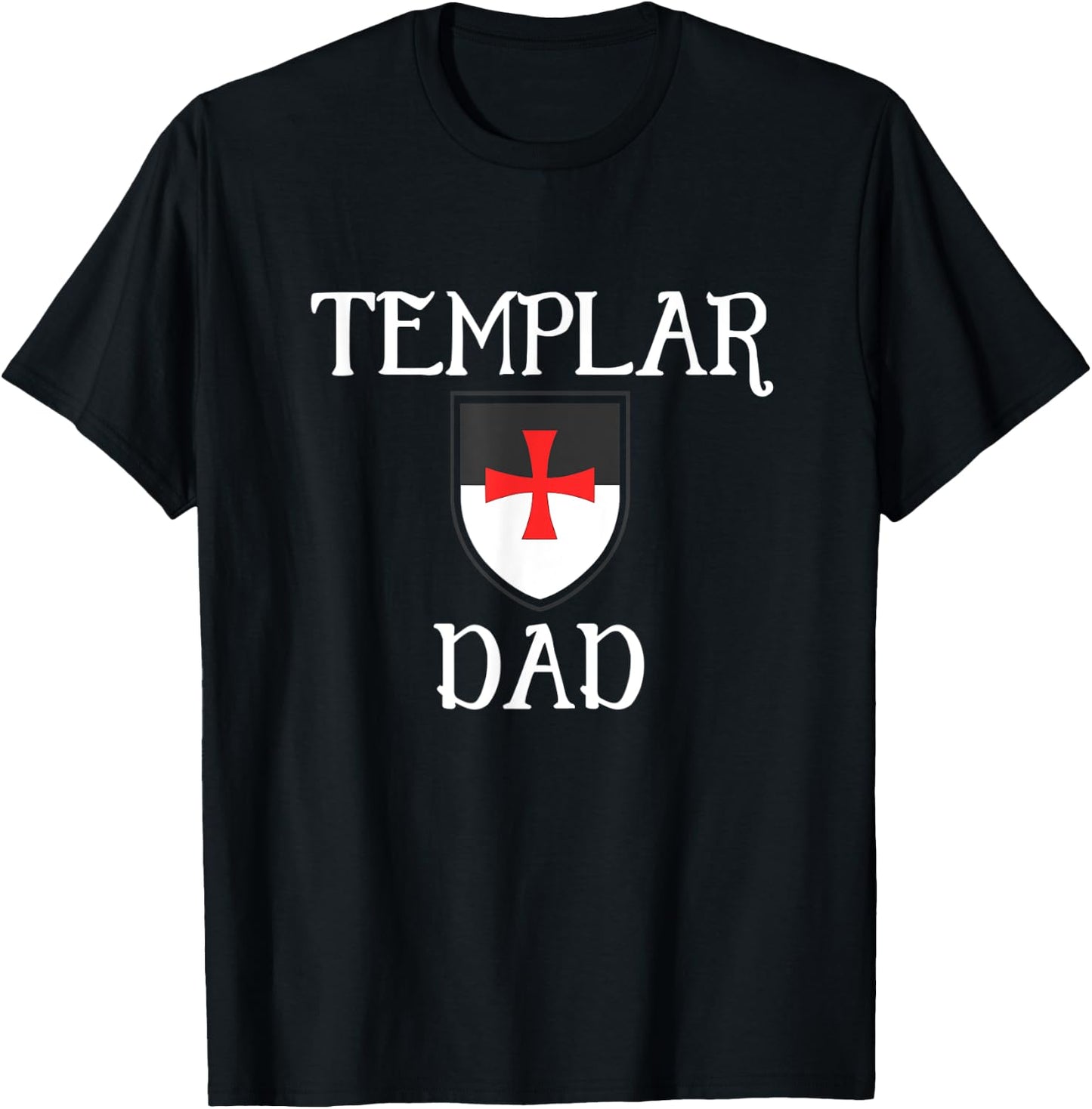 Knights Templar Dad Shield Medieval Seal T-Shirt - T-Shirt | Black