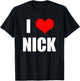 I Love Nick - Heart T-Shirt - T-Shirt | Black