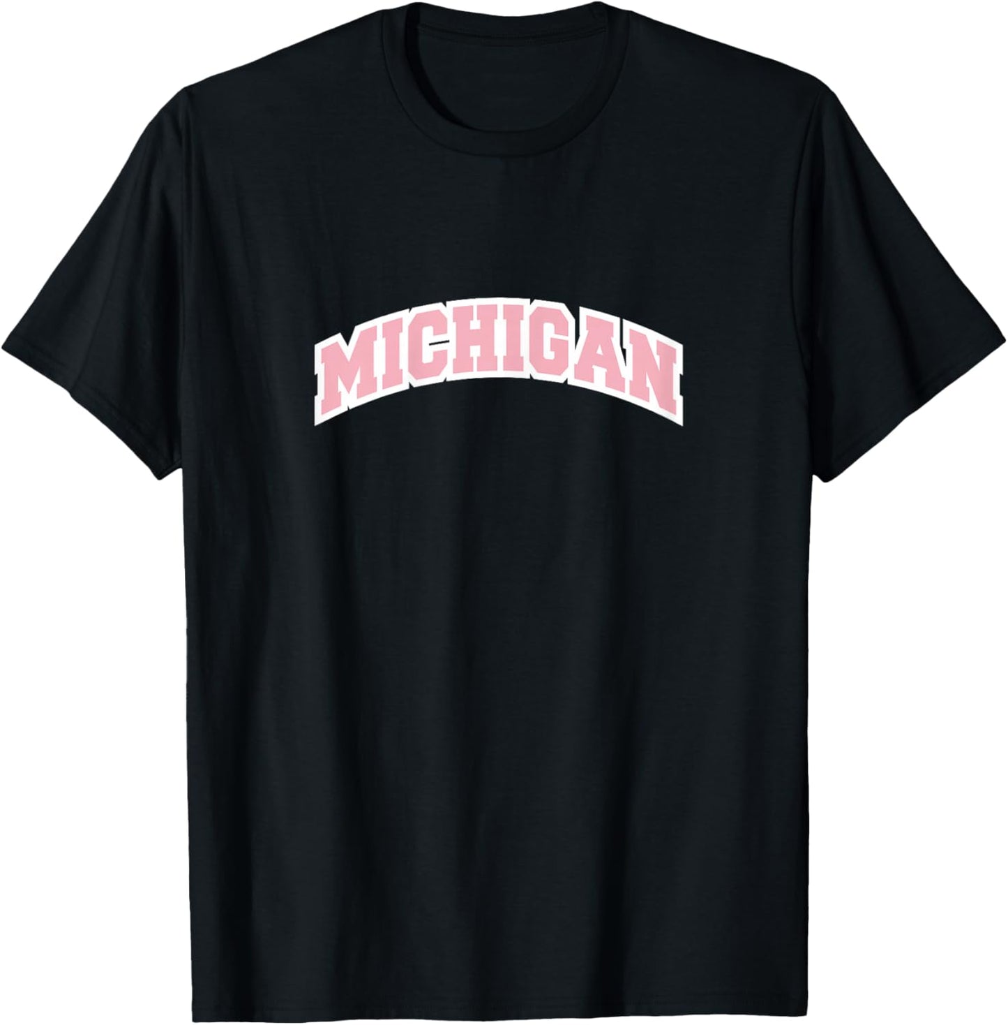 Michigan Varsity College Style Pink T-Shirt - T-Shirt | Black