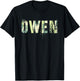 Personalized Name OWEN Camo Boy Military Birthday Father Son T-Shirt - T-Shirt | Black