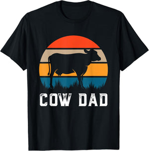 Cow Dad Funny Cattle Gift Dairy Farmer Herdsman Cow Lover T-Shirt - T-Shirt | Black