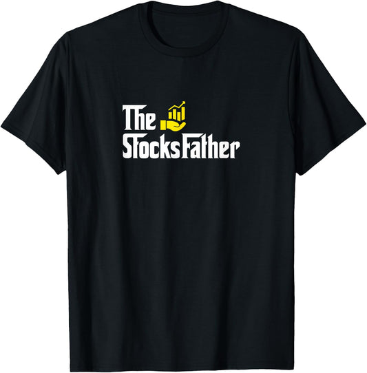 The Stocks Father Funny Trader Dad T-Shirt - T-Shirt | Black