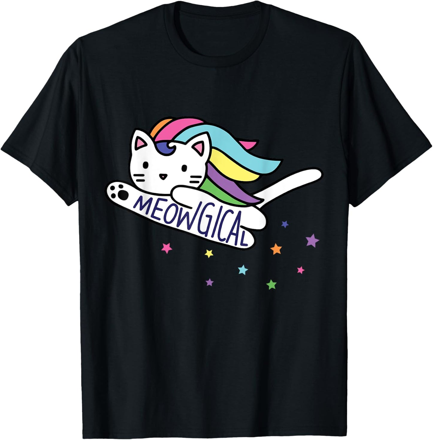 Meowgical Caticorn Cat Unicorn Kittycorn T-Shirt - T-Shirt | Black