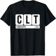 CLT Charlotte NC USA Travel Souvenir Black Text T-Shirt - T-Shirt | Black