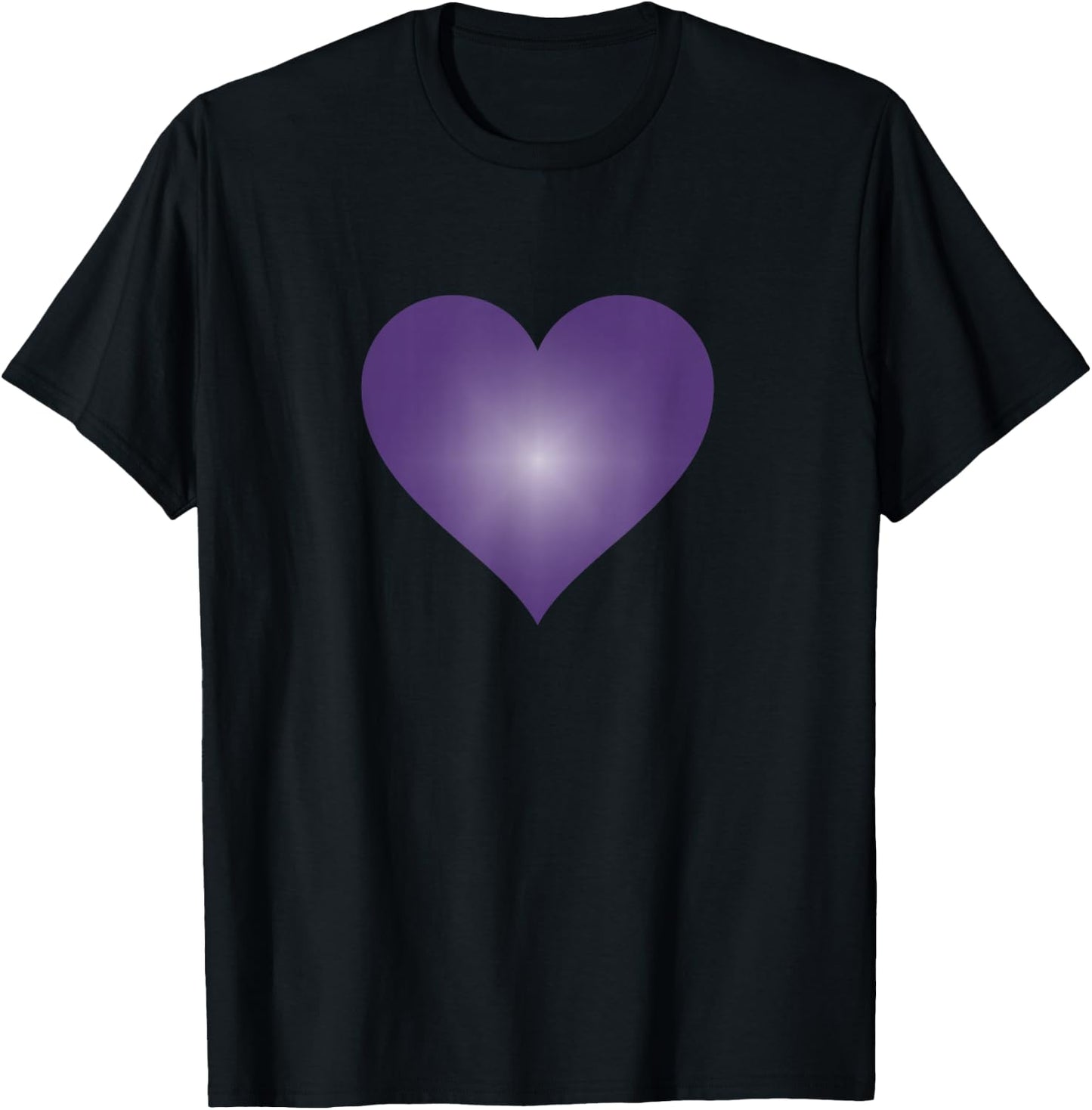 I Love You Purple Heart Valentine's Day Emoticon T Shirt T-Shirt - T-Shirt | Black