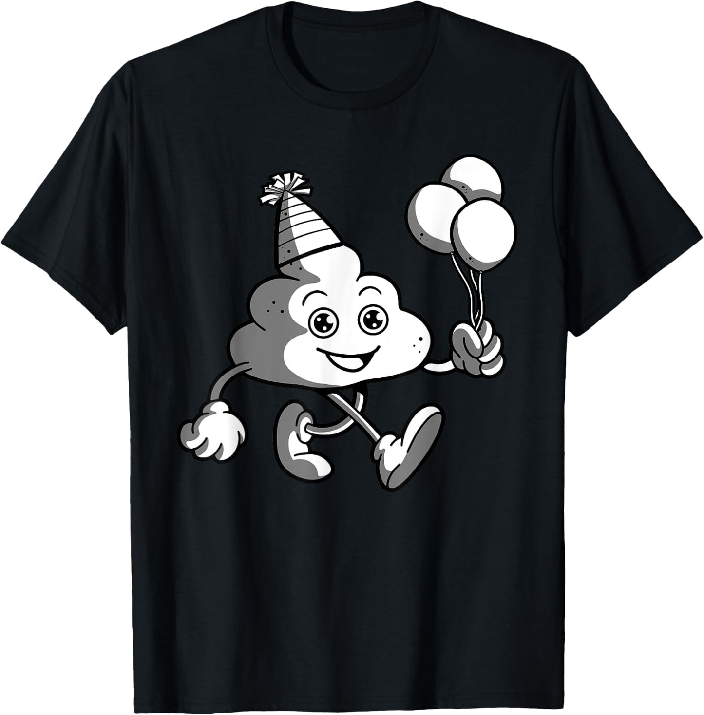 Hilarious Birthday Poop Toilet Stool Sink Or Float Balloon T-Shirt - T-Shirt | Black