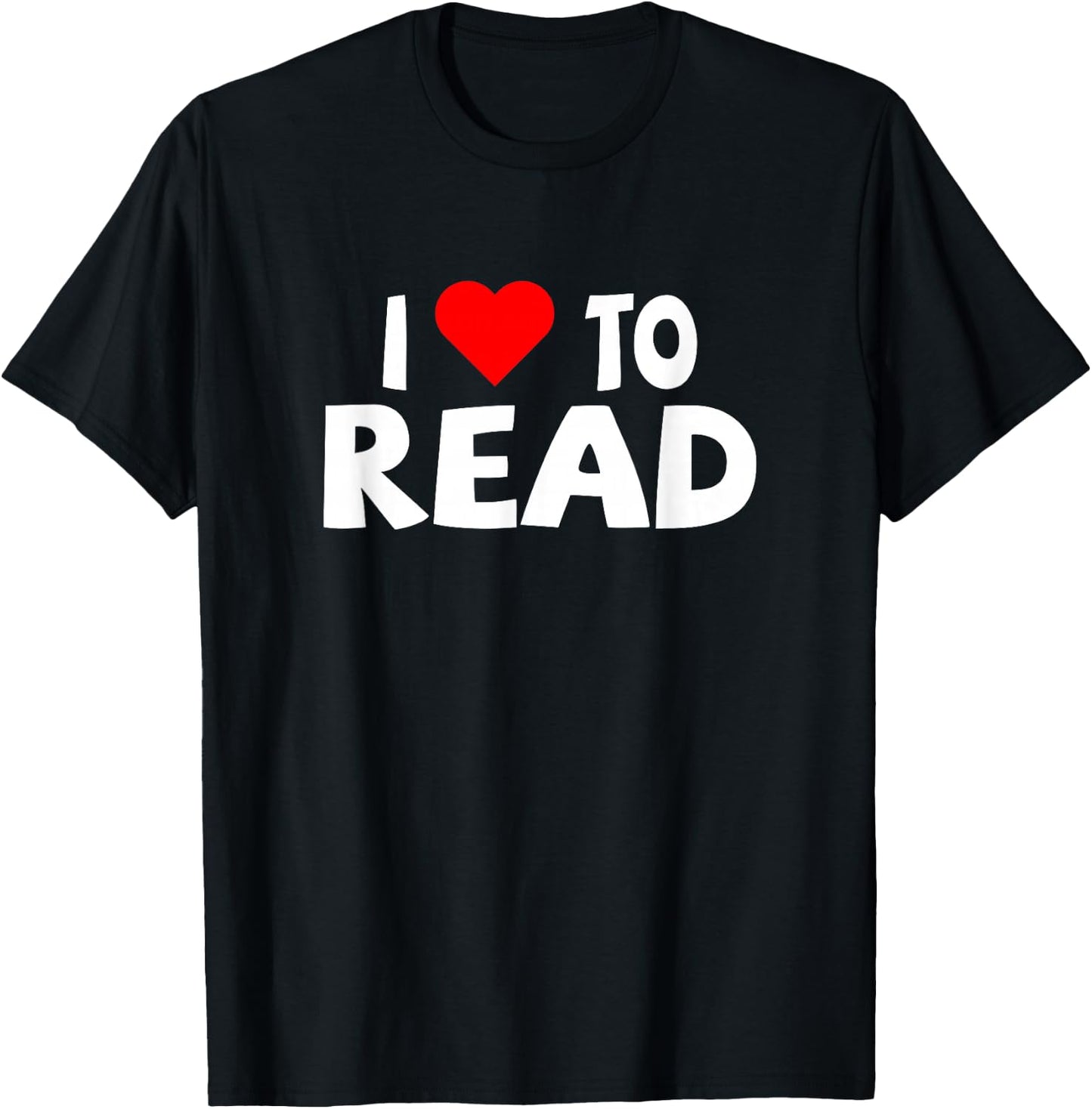 Reader Shirt I Love to Read Heart Reading T-Shirt - T-Shirt | Black