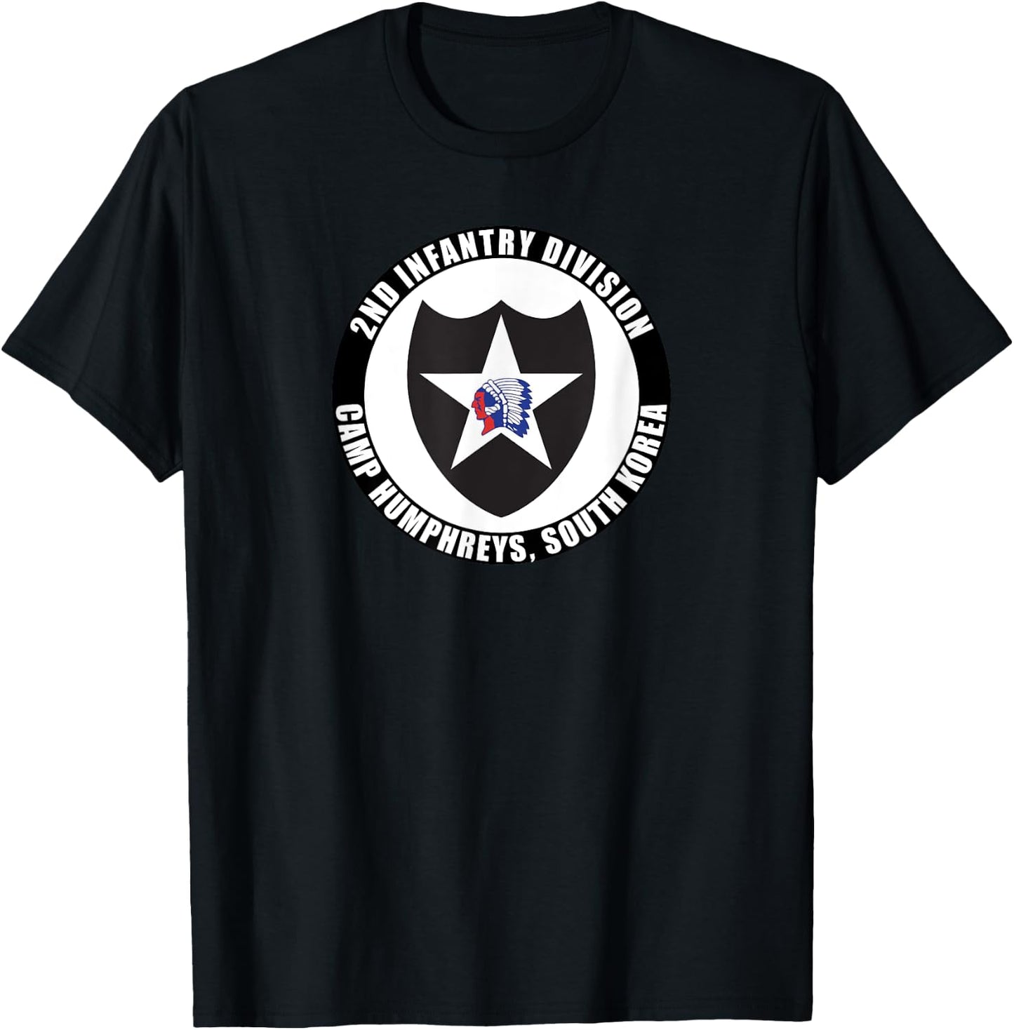 2nd Infantry Division Camp Humphreys Korea Emblem Veteran T-Shirt - T-Shirt | Black