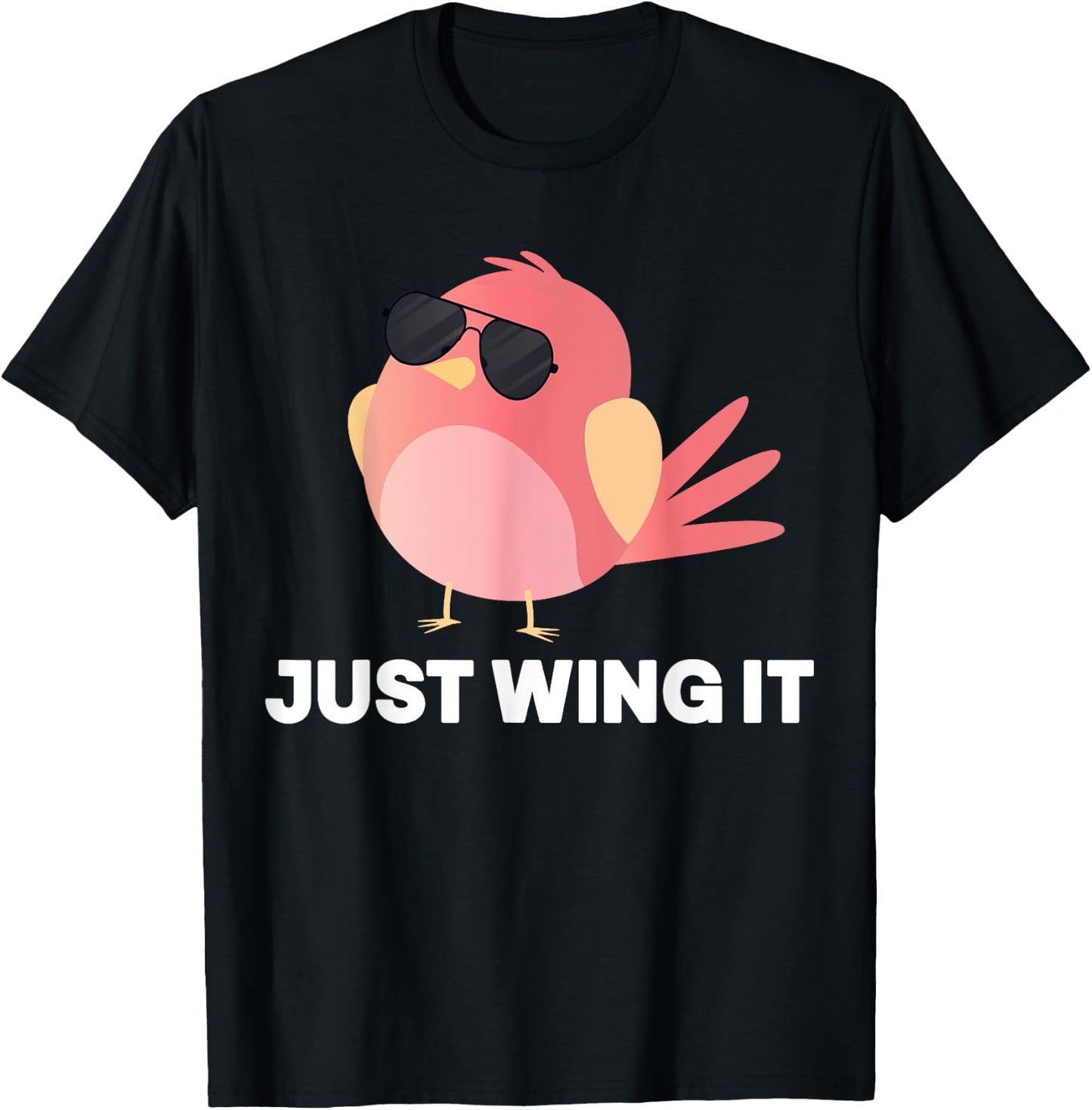 Bird Watching Just Wing It, Bird T-Shirt - T-Shirt | Black