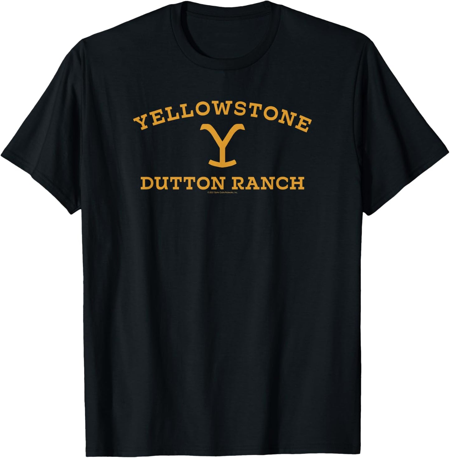 Yellowstone Large Gold Dutton Ranch Logo T-Shirt - T-Shirt | Black