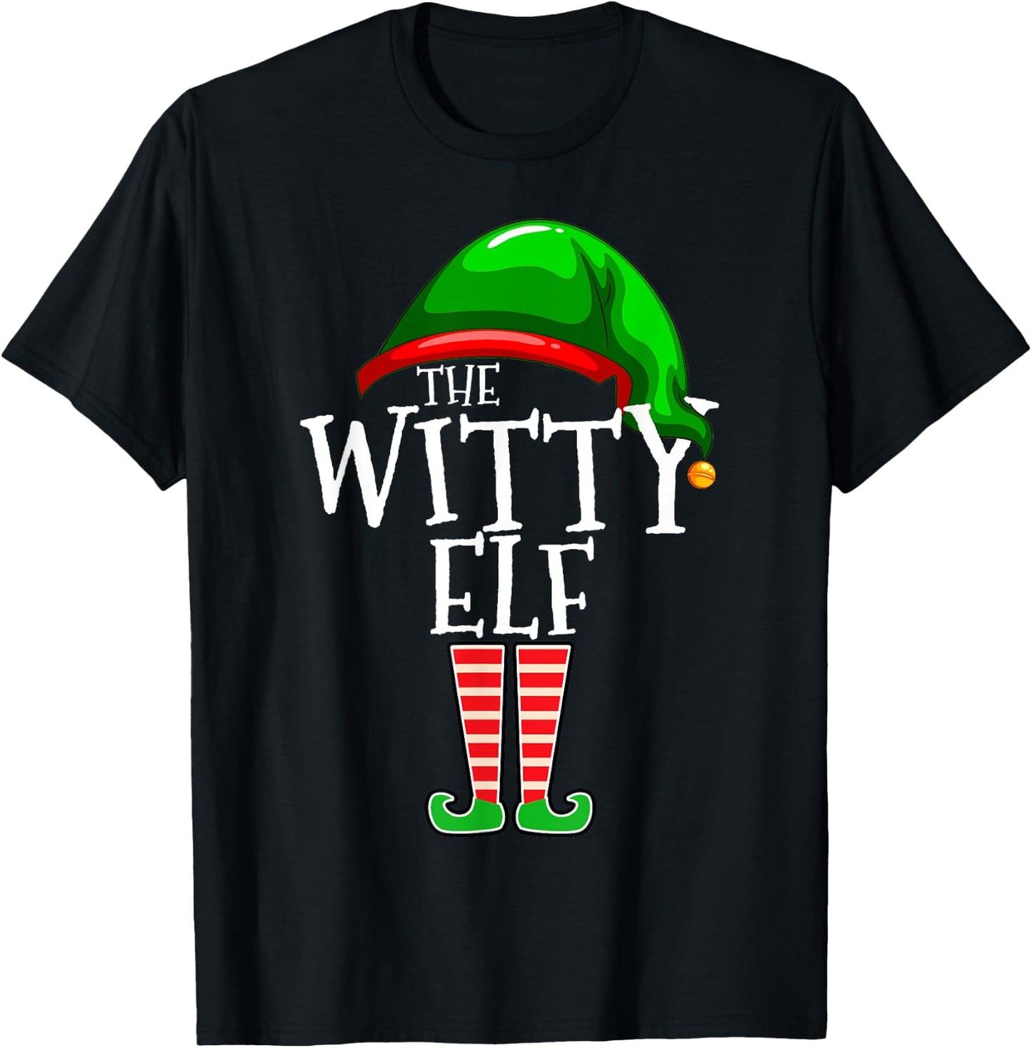 The Witty Elf Family Matching Group Christmas T-Shirt - T-Shirt | Black