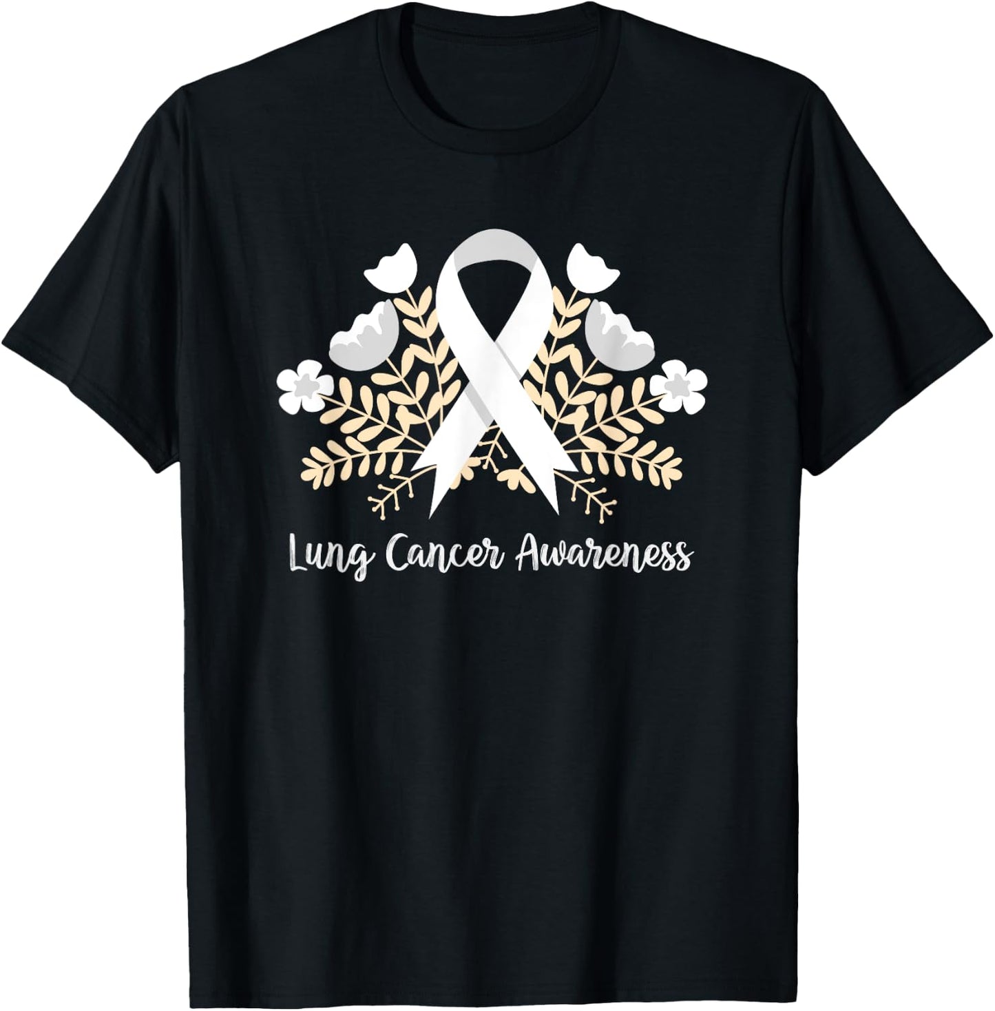 Lung Cancer Awareness Ribbon Lung Cancer T-Shirt - T-Shirt | Black