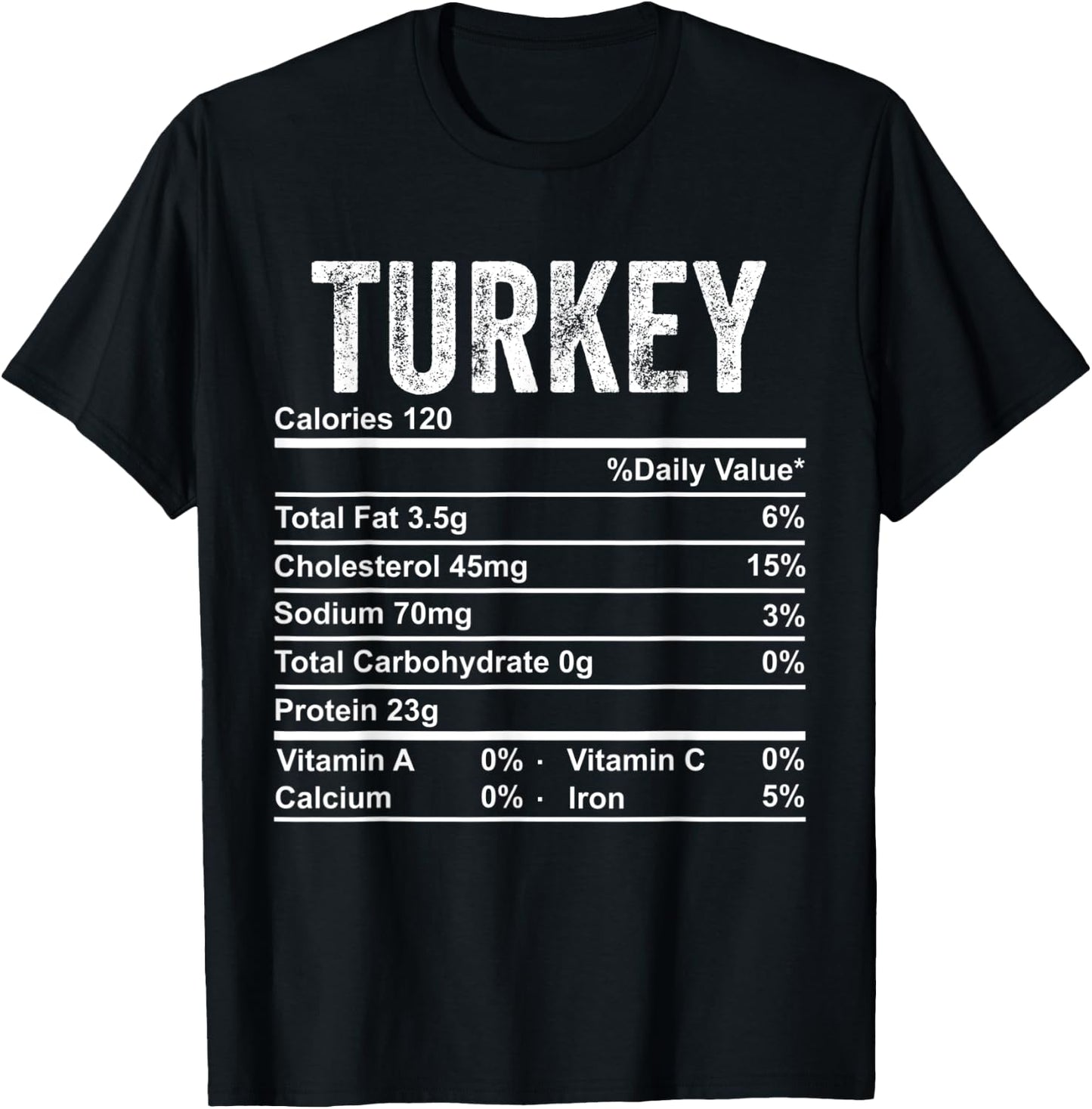 Turkey Nutrition Facts Thanksgiving Food Funny Gravy Turkey T-Shirt - T-Shirt | Black
