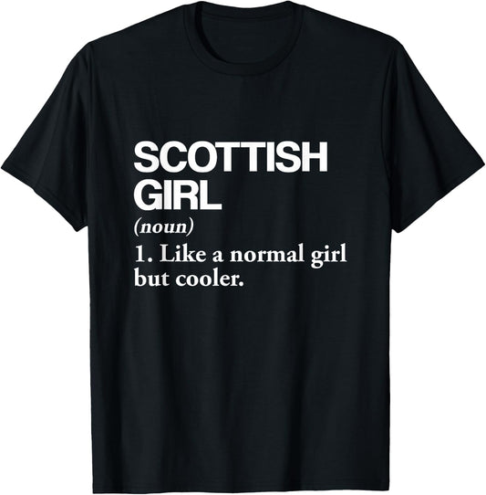 Scottish Girl Definition Scotland Flag Country Language T-Shirt - T-Shirt | Black