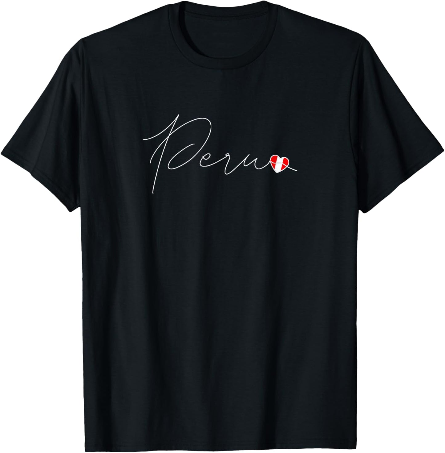 Perú Simple Love Peruvian Flag Heart on Peru T-Shirt - T-Shirt | Black