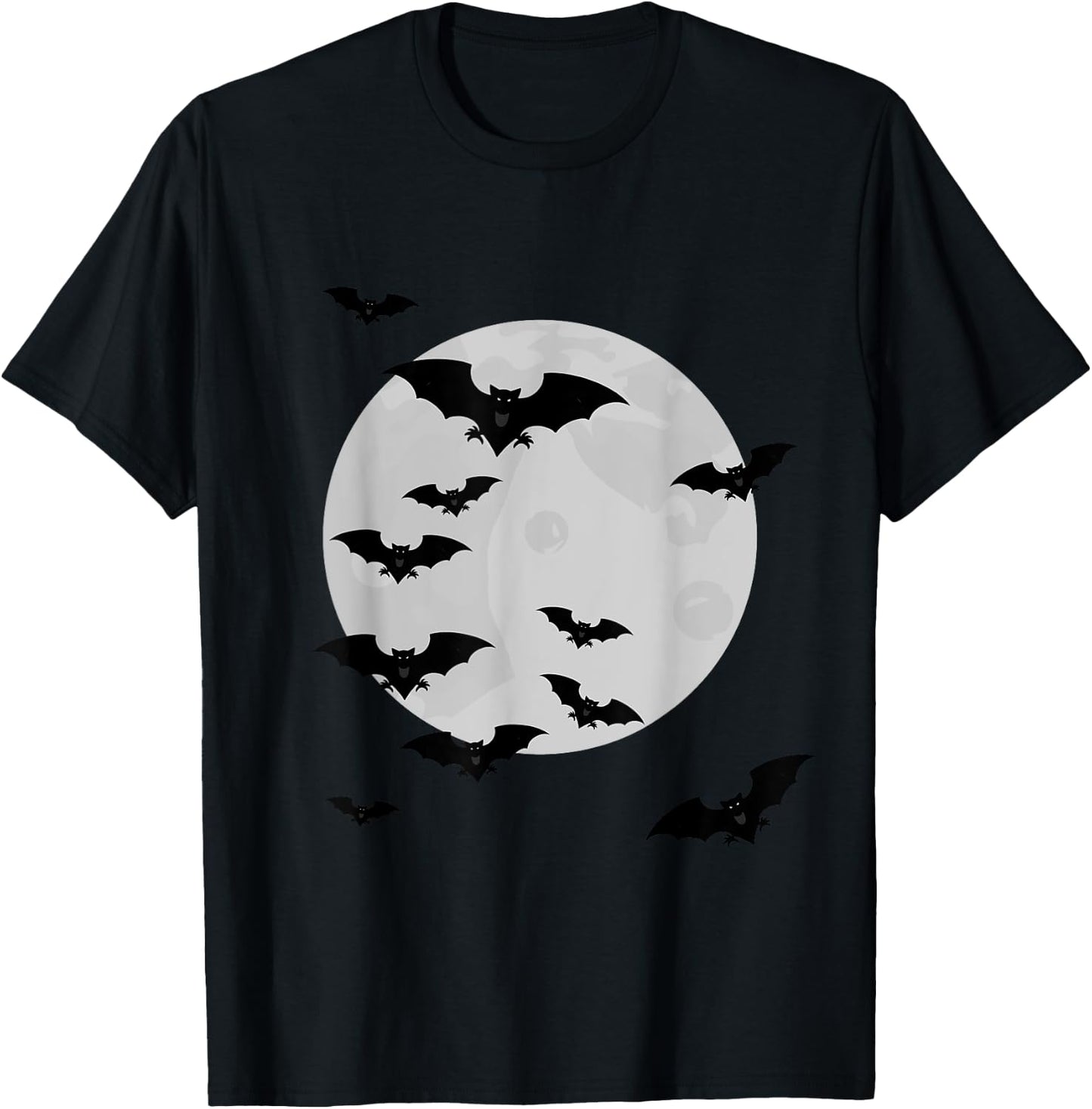 Flying Bats Moon Creepy Gothic Halloween Costume T-Shirt - T-Shirt | Black