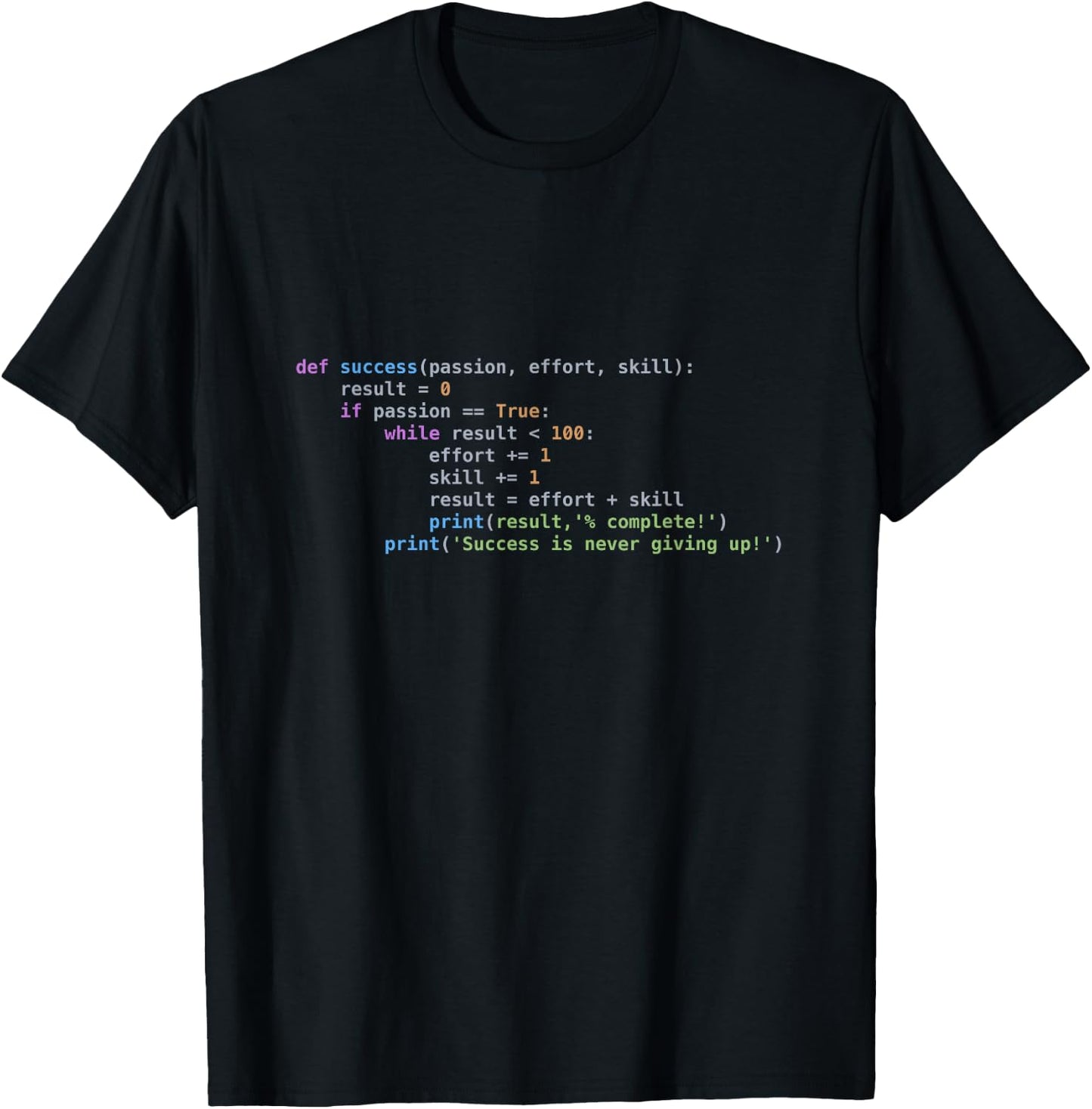 Python Code : Programing Success Syntax T-Shirt - T-Shirt | Black