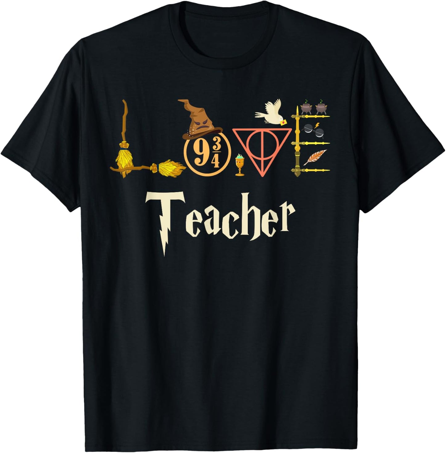 Love Teacher Wizards Back To School Halloween T-Shirt - T-Shirt | Black