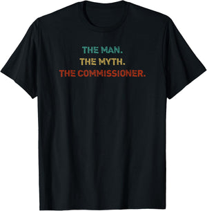Irreverent The Man. The Myth. The Commissioner. Funny Fantasy Football T-Shirt - T-Shirt | Black