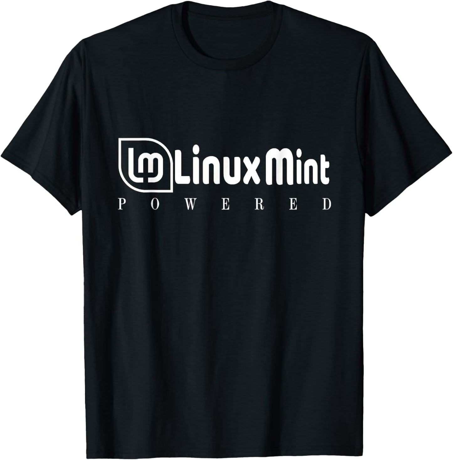 Powered by Linux Mint tagline and Logo Open Source Os T-Shirt - T-Shirt | Black