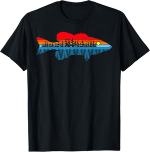 Vintage Nature Outdoor Fishing - Fisher Smallmouth Bass T-Shirt - T-Shirt | Black