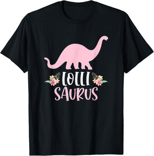 Lolli Saurus Grandma Mother's Day Thanksgiving Christmas T-Shirt - T-Shirt | Black