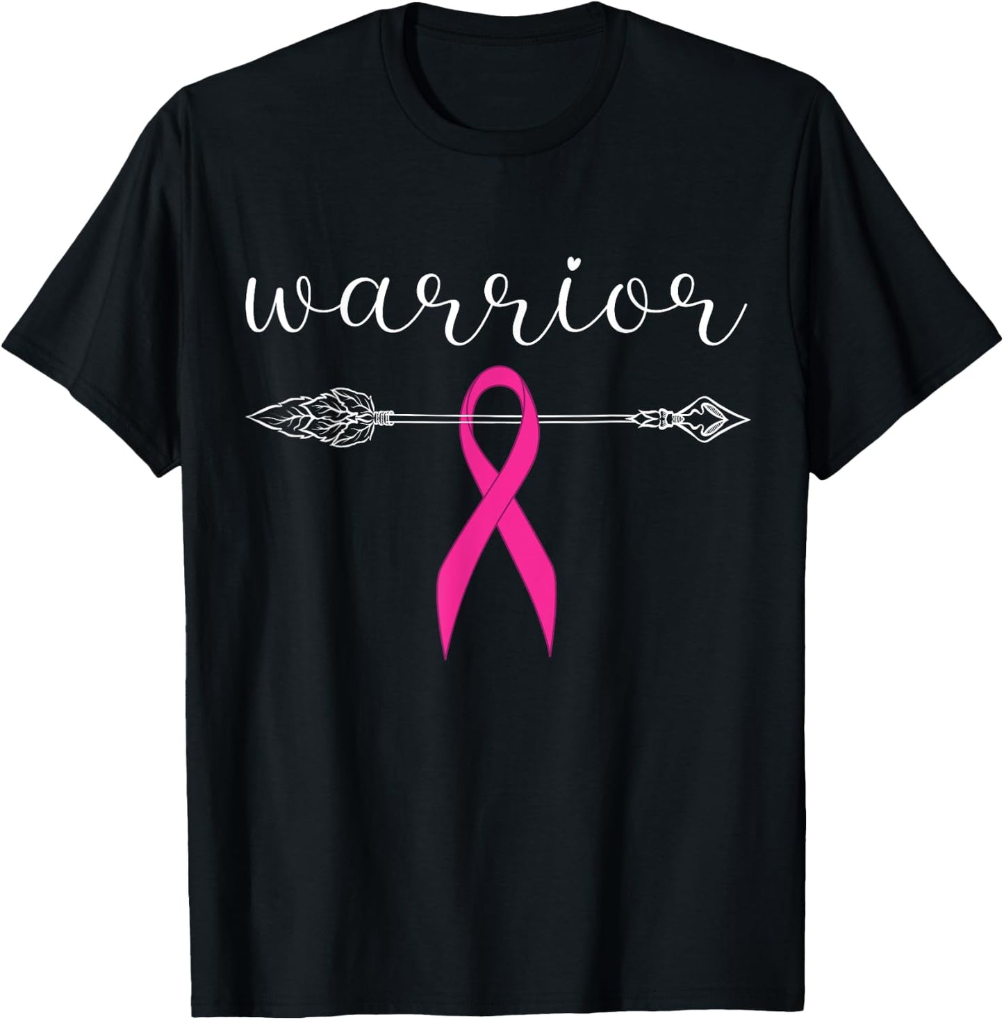 Warrior Survivor Fighter Pink Ribbon Warrior Breast Cancer T-Shirt - T-Shirt | Black