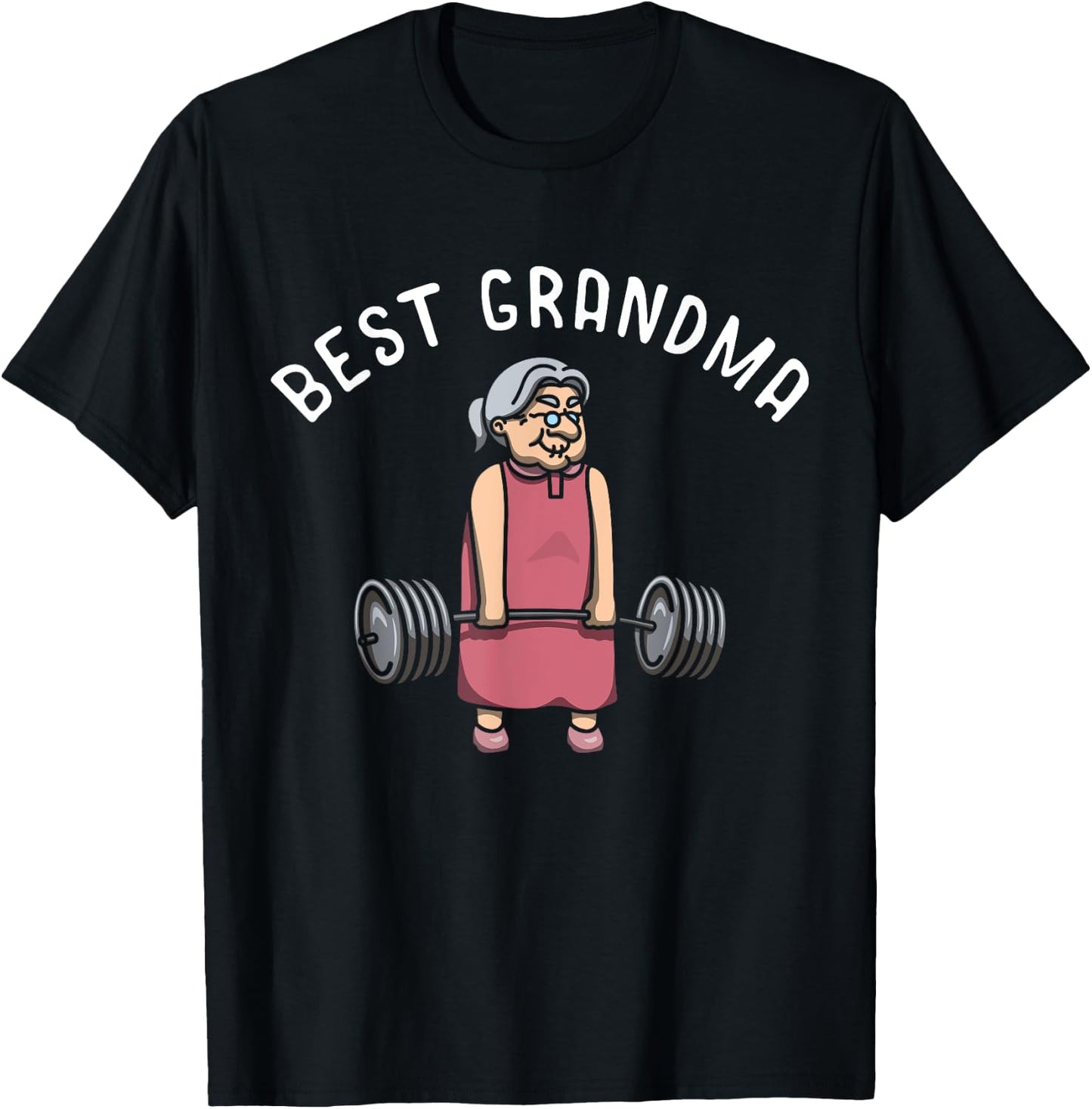 Best Grandma Weightlifter Bodybuilder Grandmother Workout T-Shirt - T-Shirt | Black