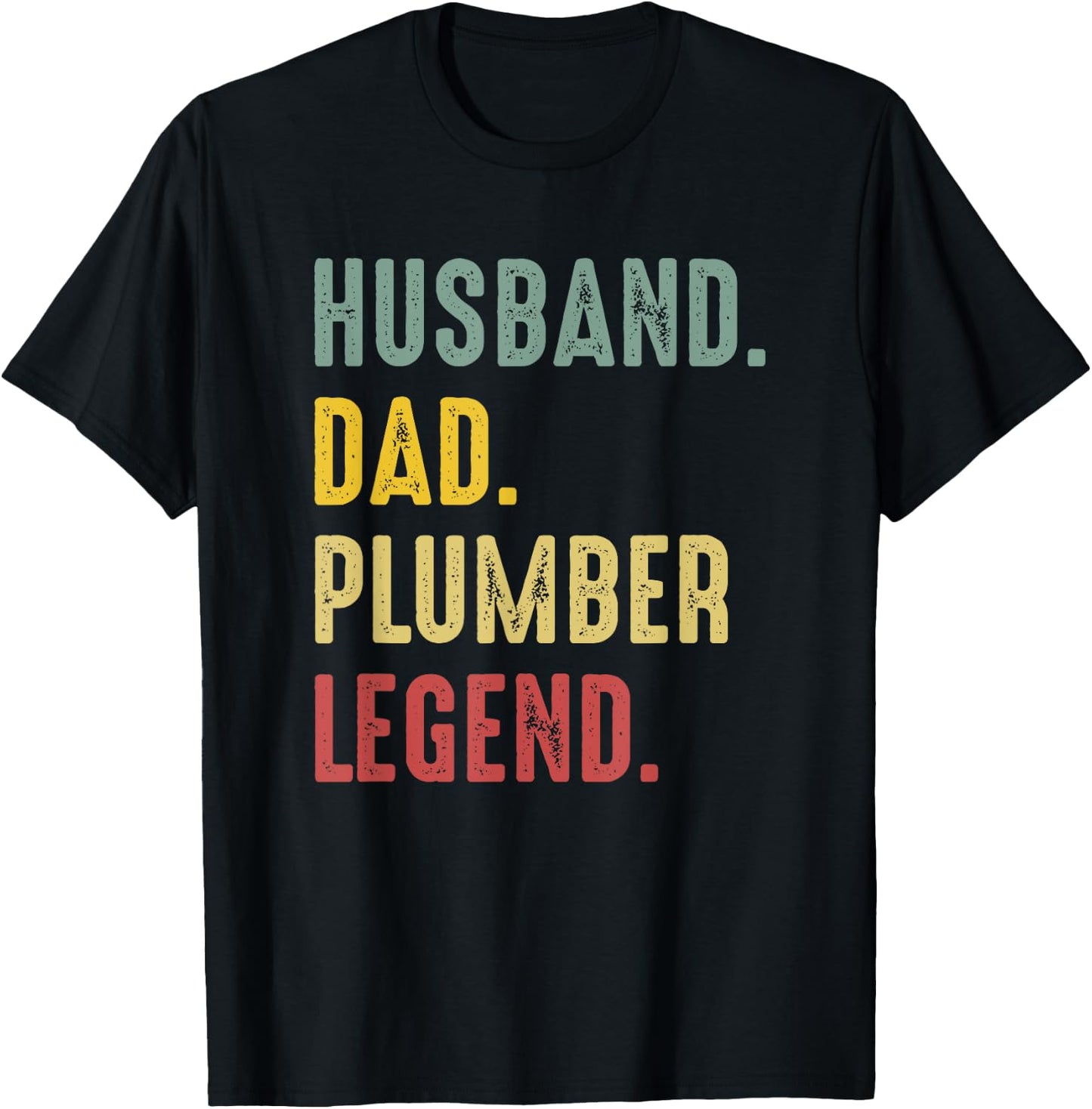 Vintage Husband Dad Plumber Legend Retro T-Shirt - T-Shirt | Black