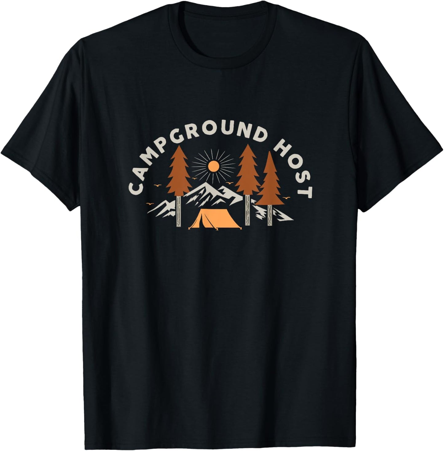 Campground Host Camping Artwork For A Camper T-Shirt - T-Shirt | Black