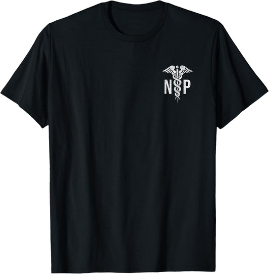 Nurse Practitioner Np Caduceus Health Care Hospital T-Shirt - T-Shirt | Black