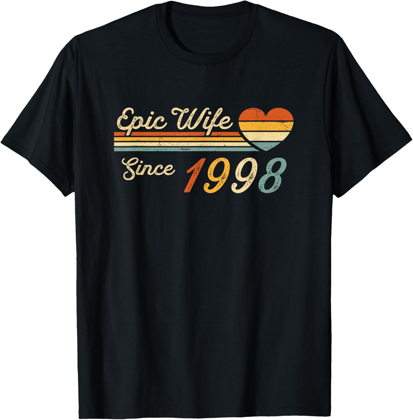 27th wedding anniversary 27 years - Epic Wife Since 1998 T-Shirt - T-Shirt | Black