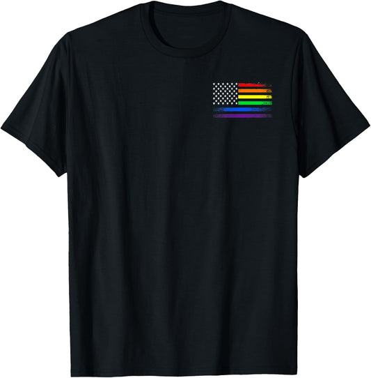 2 Sided LGBTQ Pride Flag We The People 250 Years of No Kings T-Shirt - T-Shirt | Black