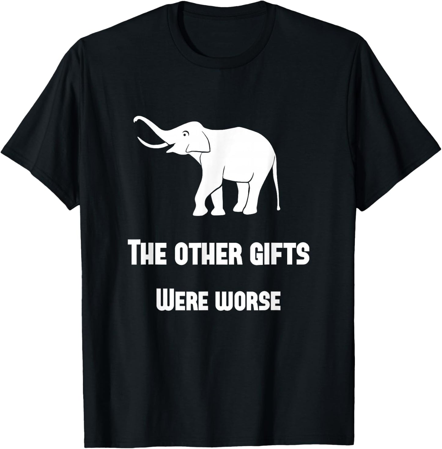 Funny White Elephant Gift Shirt T-Shirt - T-Shirt | Black