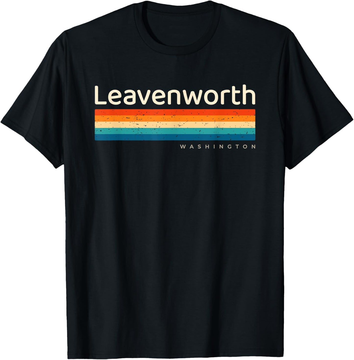 Leavenworth WA Washington Retro Design T-Shirt - T-Shirt | Black