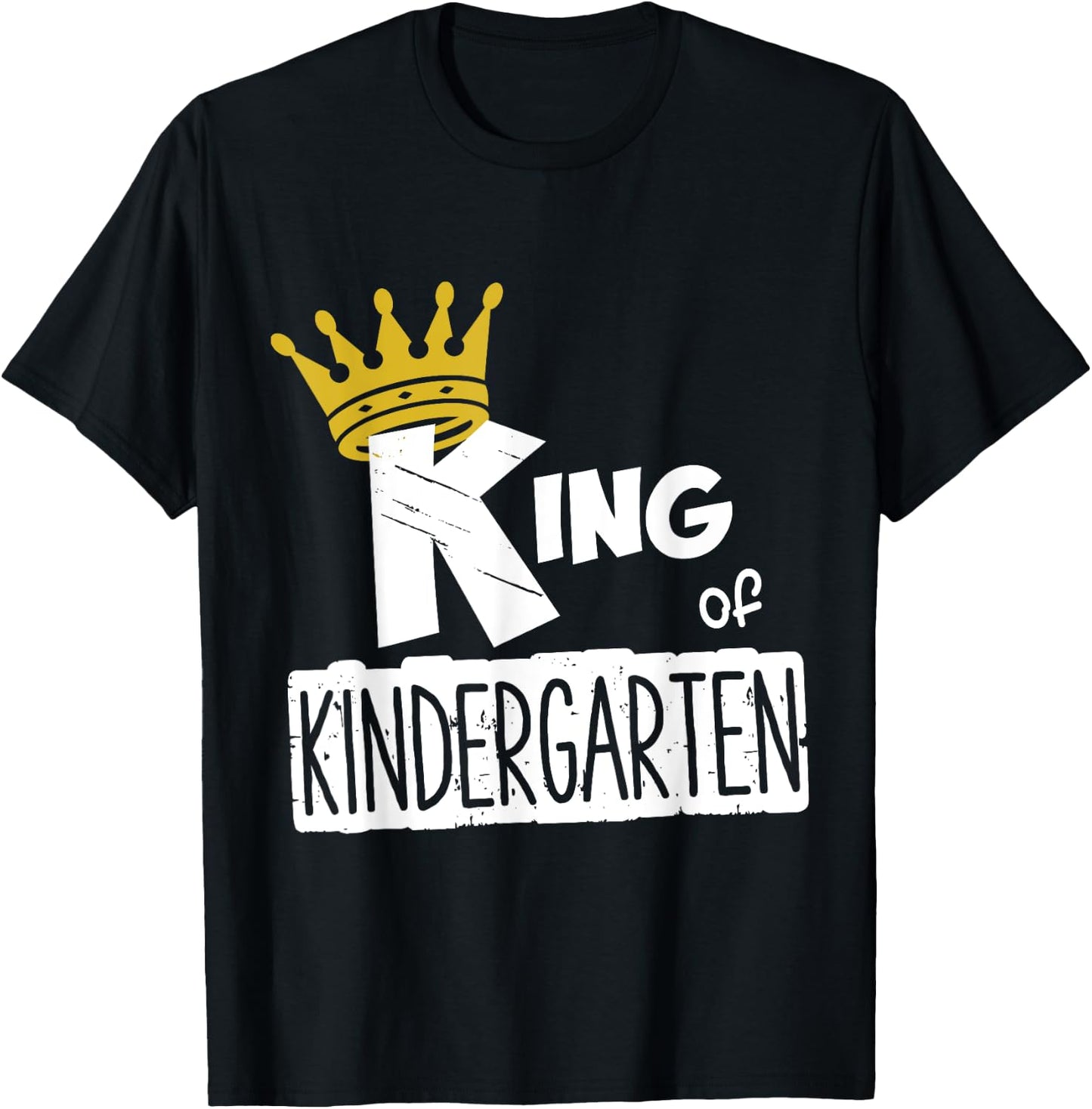 Kids King of Kindergarten Happy First Day of School Boys T-Shirt - T-Shirt | Black